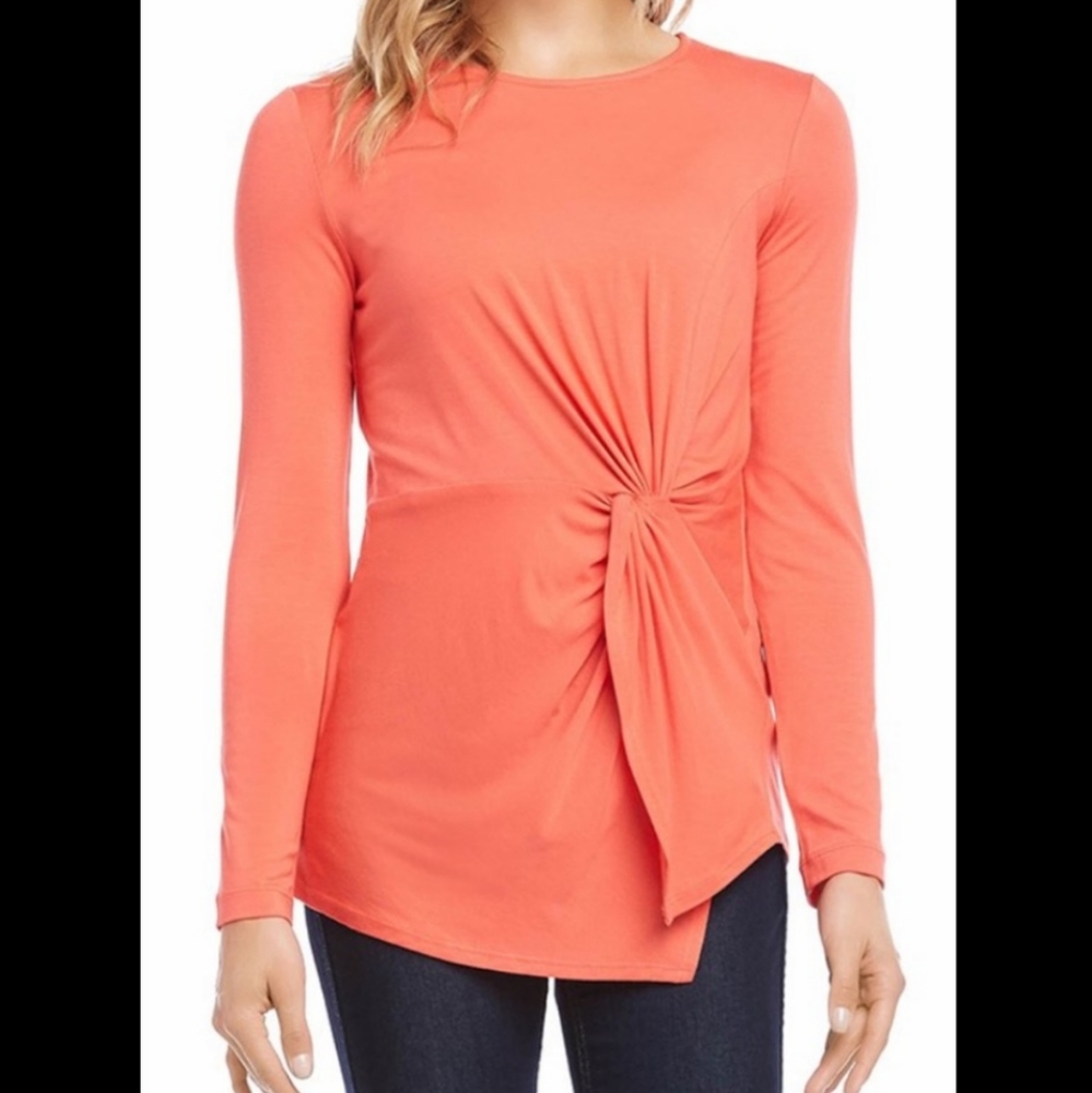 Karen Kane Coral Twist Front Top